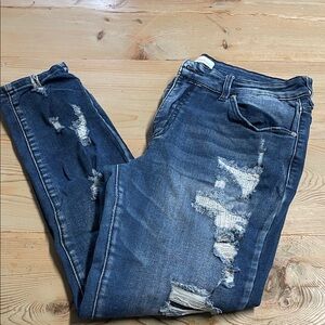 KanCan Dark Blue Distressed Skinny Jeans